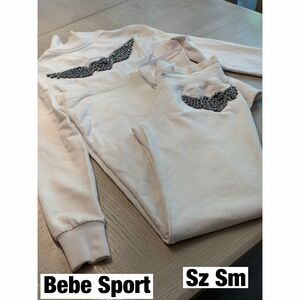 Bebe Sport Rhinestone 2 Piece   Jogger Set